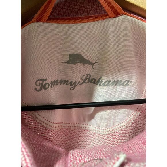 Tommy Bahama Sweater Mens Sz XL Light Red 1/4 Snap Button Pullover 100% Cotton‎ - Picture 5 of 8